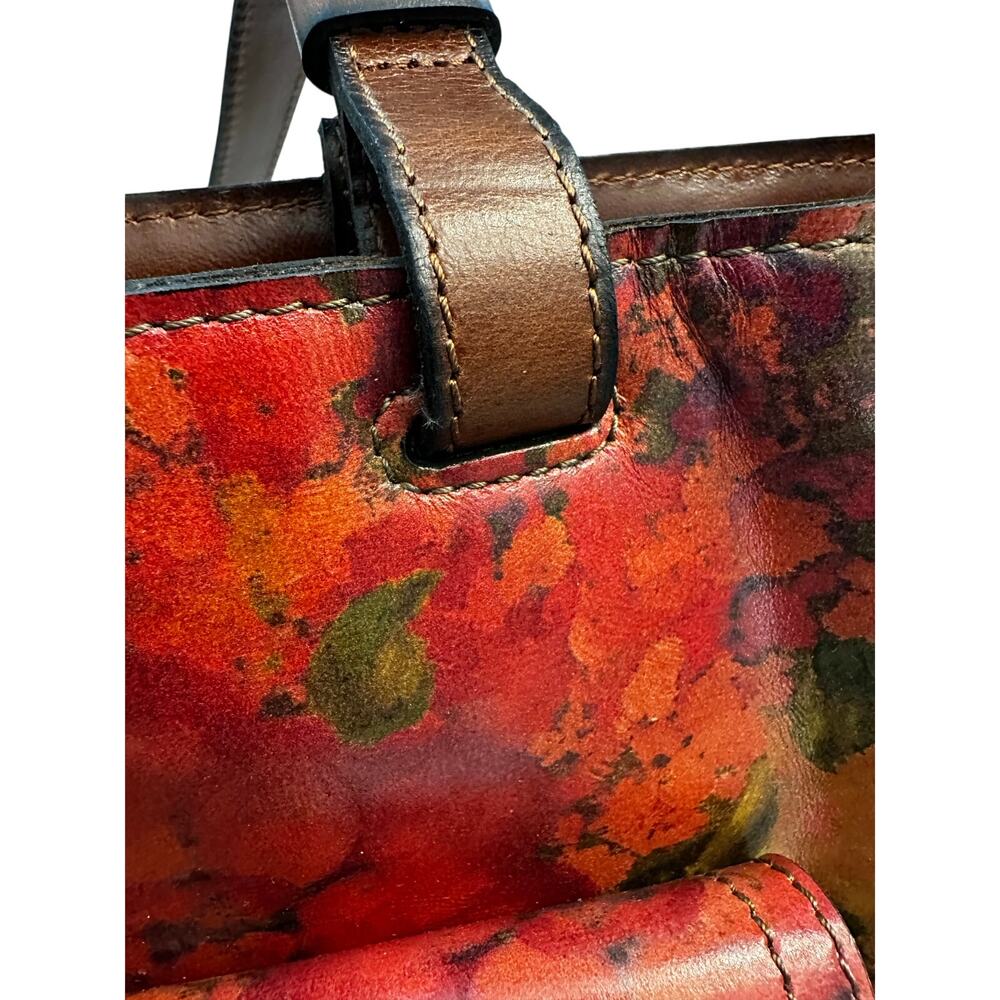 Patricia Nash Large Leather 'Madison' Tote/Shoulder Bag Floral Oil Painting-NEW - Picture 10 of 14